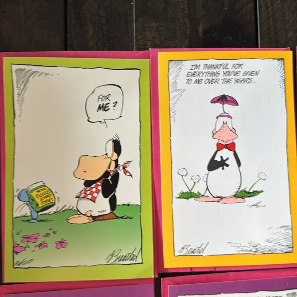 14 vintage 1993 Opus n' bill American Greetings cards.